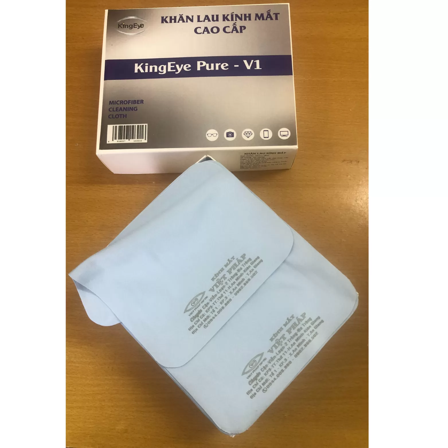 In khăn KingEye Pure - Xanh Ghi Xám