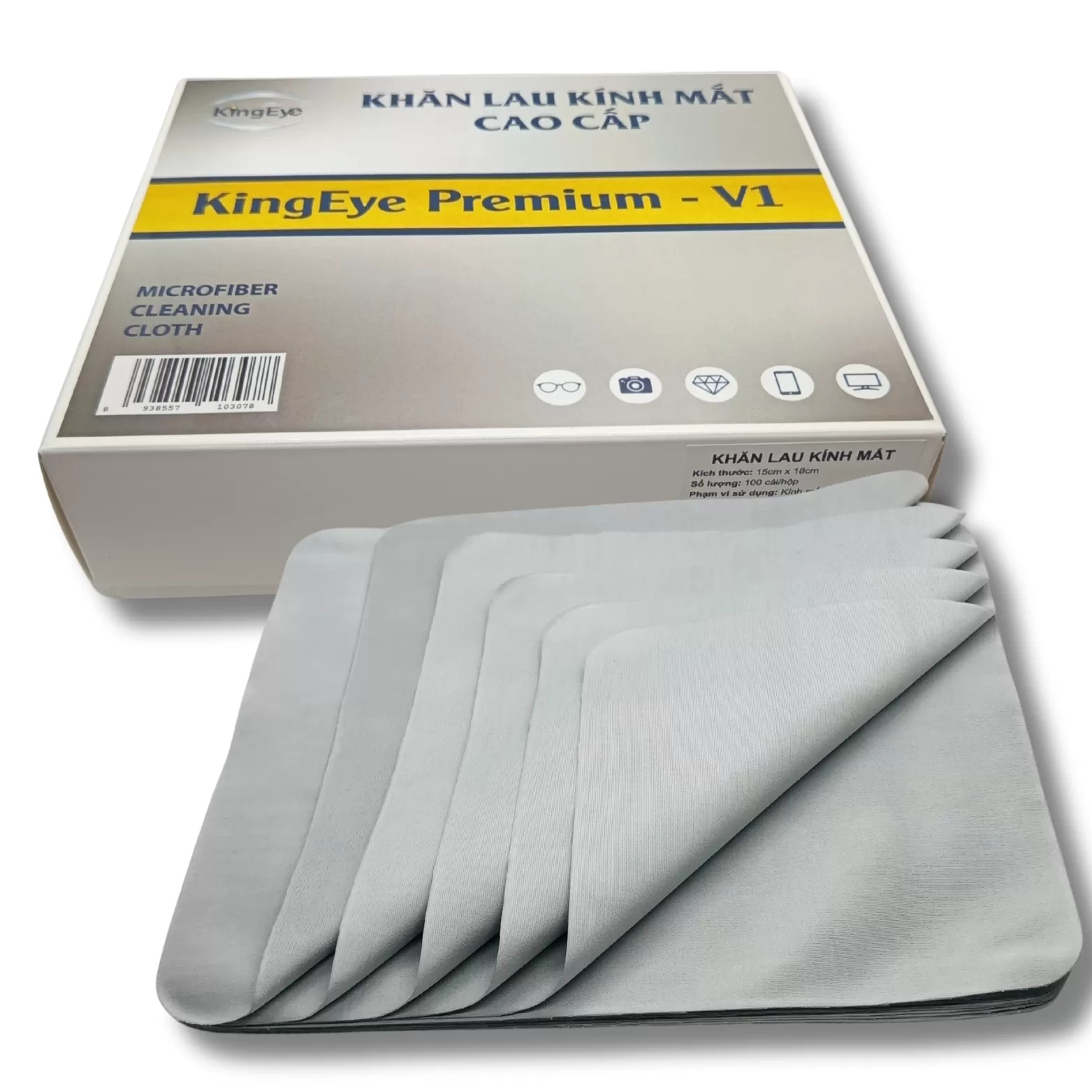 Khăn KingEye Premium V1 - Xám Bạc